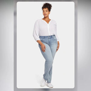 NYDJ Curves 360 Shaper Marilyn Straight Leg Stretch Jeans Thistle Falls 14P Nwt